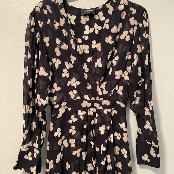 The Kooples Paris ASYMMETRIC LONG FLOWING DRESS BLACK FLORAL 1 - Picture 5 of 9